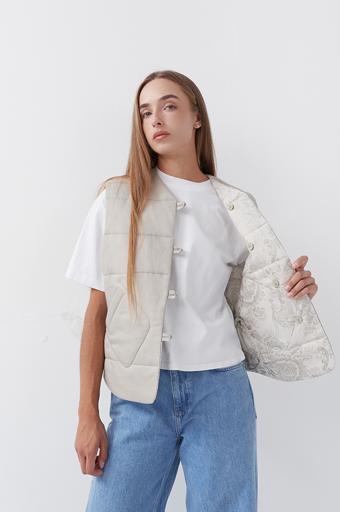 Камізелька льон стьобана двостороння (КА 98)